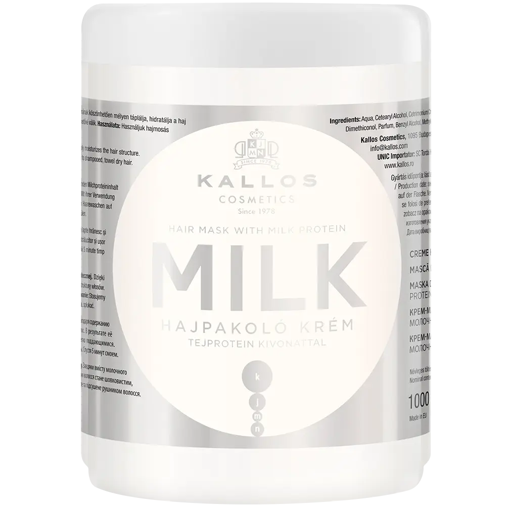 Kallos Milk питательная маска для волос, 1000 мл
Kallos Milk питательная маска для волос, 1000 мл