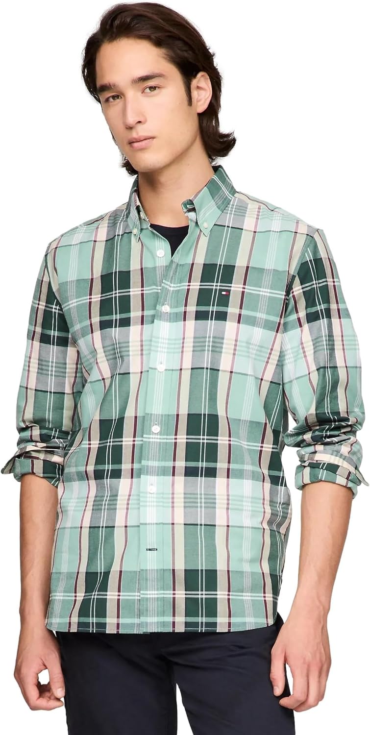 Мужская фирменная рубашка TOMMY HILFIGER с длинным рукавом и застежкой на пуговицы, классического кроя, коллекция 2025 года, Plaid Hunter Green B743.302
Мужская фирменная рубашка TOMMY HILFIGER с длинным рукавом и застежкой на пуговицы, классического кроя, коллекция 2025 года, Plaid Hunter Green B743.302