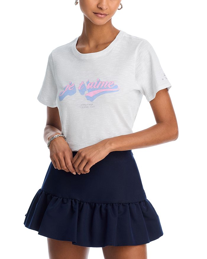 Футболка с логотипом Je Taime укороченного кроя Cinq à Sept, белый
Футболка с логотипом Je Taime укороченного кроя Cinq à Sept, белый