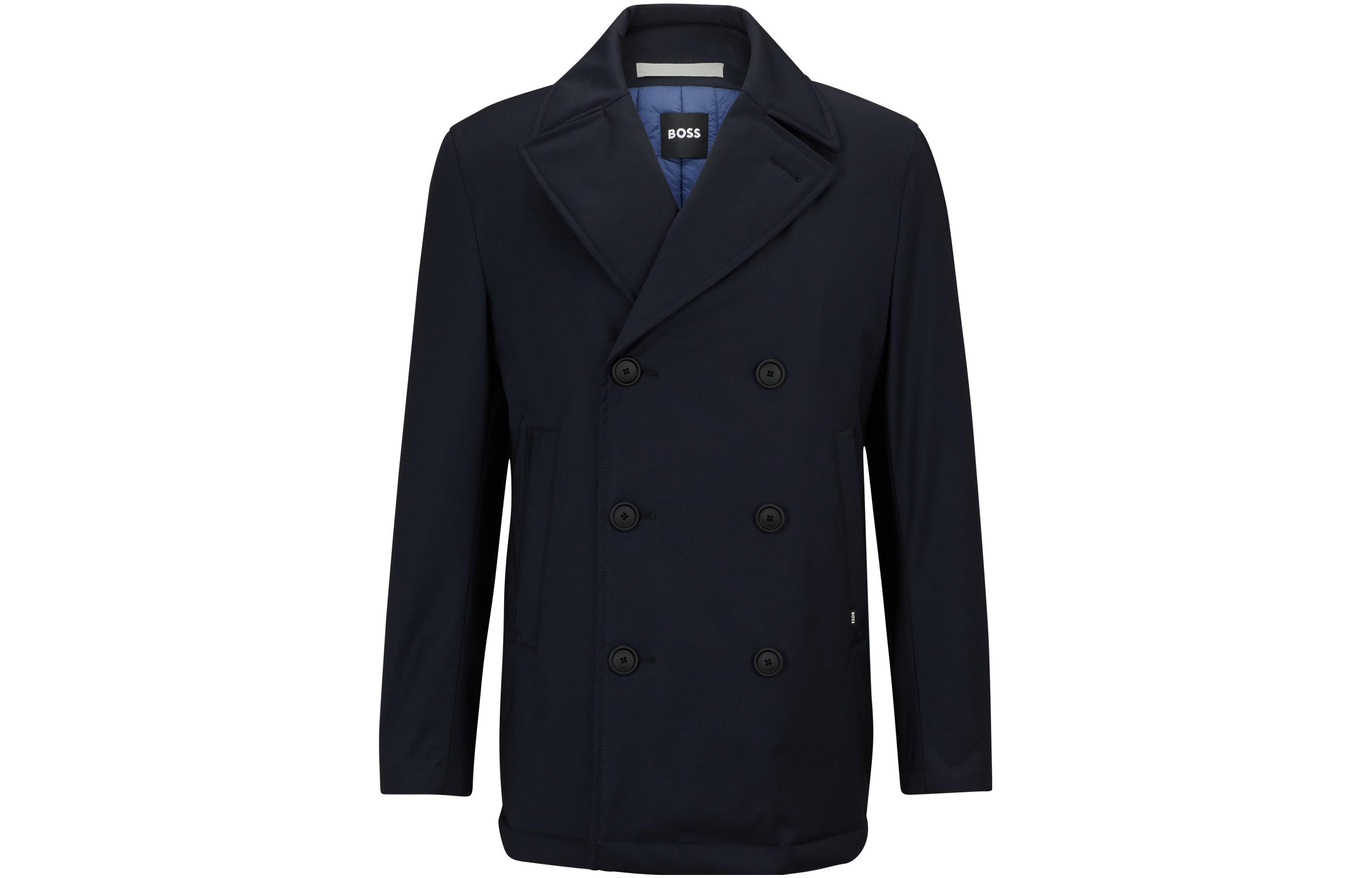 HUGO BOSS Темно-синее пальто мужское, Dark Blue 
HUGO BOSS Темно-синее пальто мужское, Dark Blue