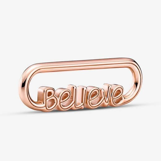 Звено для браслета Pandora ME Styling Believe Word, розовое золото
Звено для браслета Pandora ME Styling Believe Word, розовое золото
