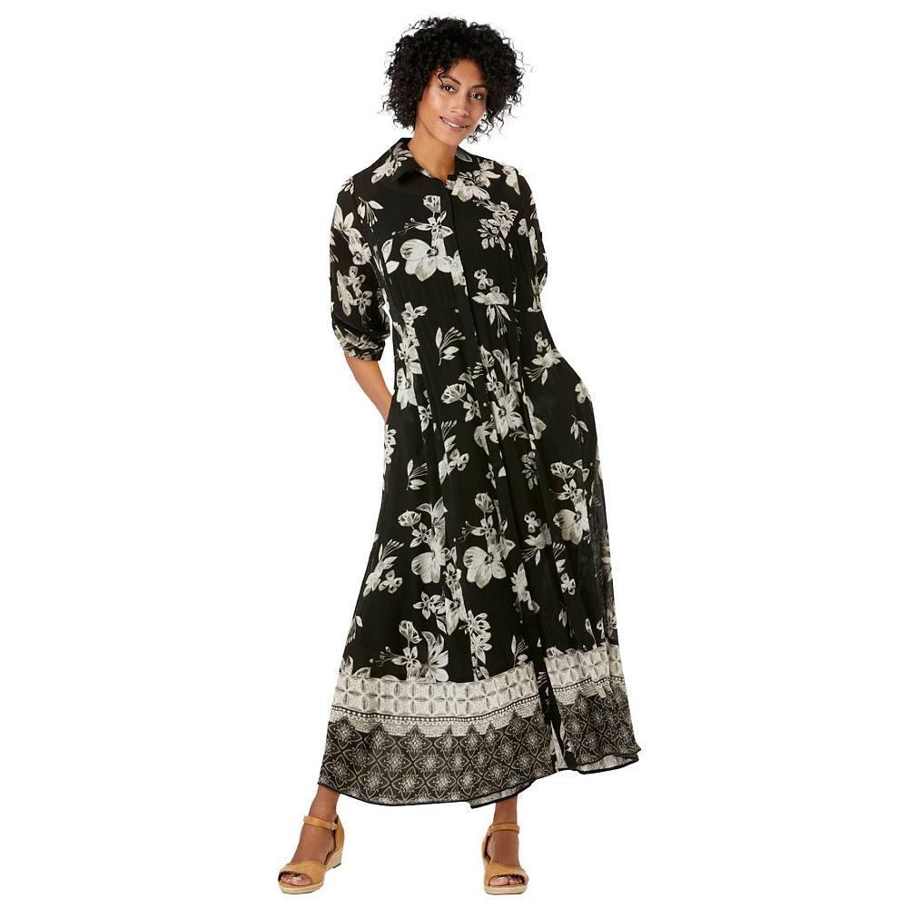 Женщина в женском платье-рубашке больших размеров с жатыми рукавами и язычками Woman Within, цвет Black Bloom Flower
Женщина в женском платье-рубашке больших размеров с жатыми рукавами и язычками Woman Within, цвет Black Bloom Flower
