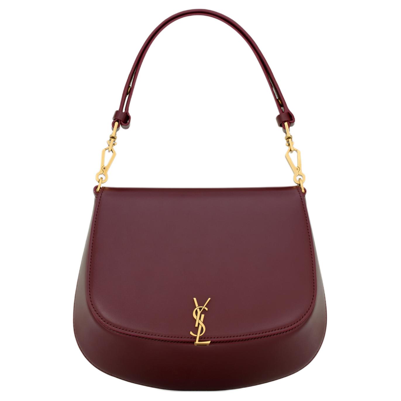 SAINT LAURENT Кожаная женская сумка через плечо цвета каберне 
SAINT LAURENT Кожаная женская сумка через плечо цвета каберне