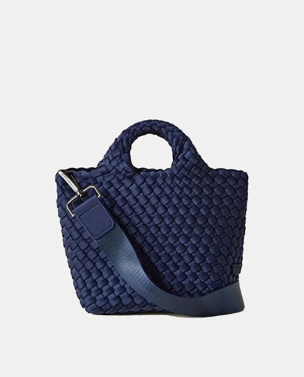 Маленькая плетеная сумка-тоут со съемным ремнем через плечо Naghedi, синий
Маленькая плетеная сумка-тоут со съемным ремнем через плечо Naghedi, синий
