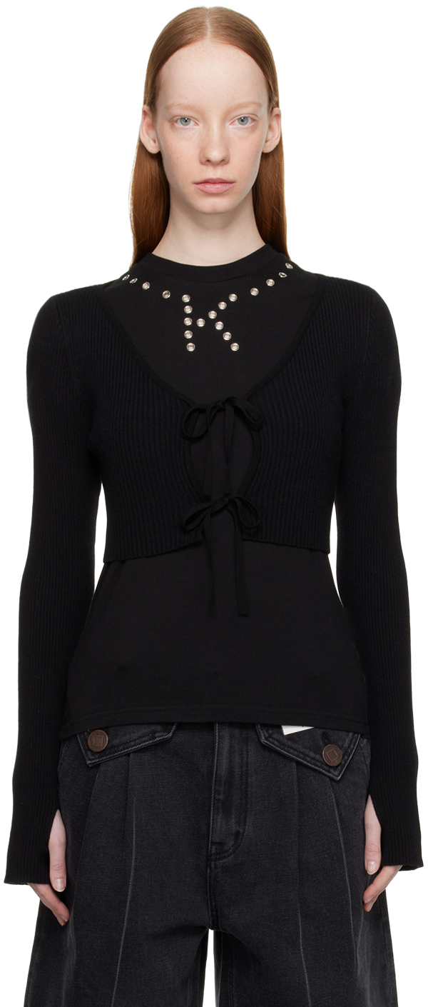 Черный укороченный кардиган KIMHĒKIM
Черный укороченный кардиган KIMHĒKIM