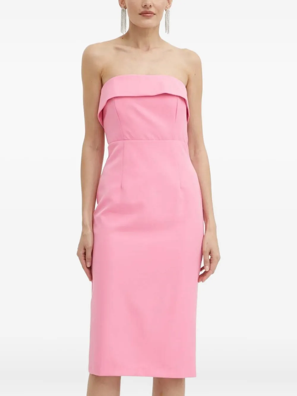 Платье миди без бретелей Bardot, розовый 
Платье миди без бретелей Bardot, розовый