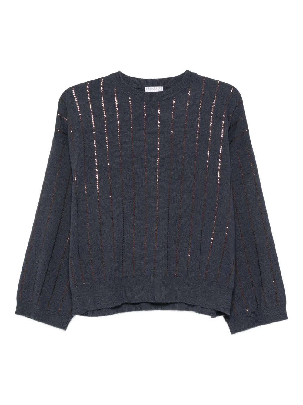 Декорированный свитер Brunello Cucinelli, синий
Декорированный свитер Brunello Cucinelli, синий