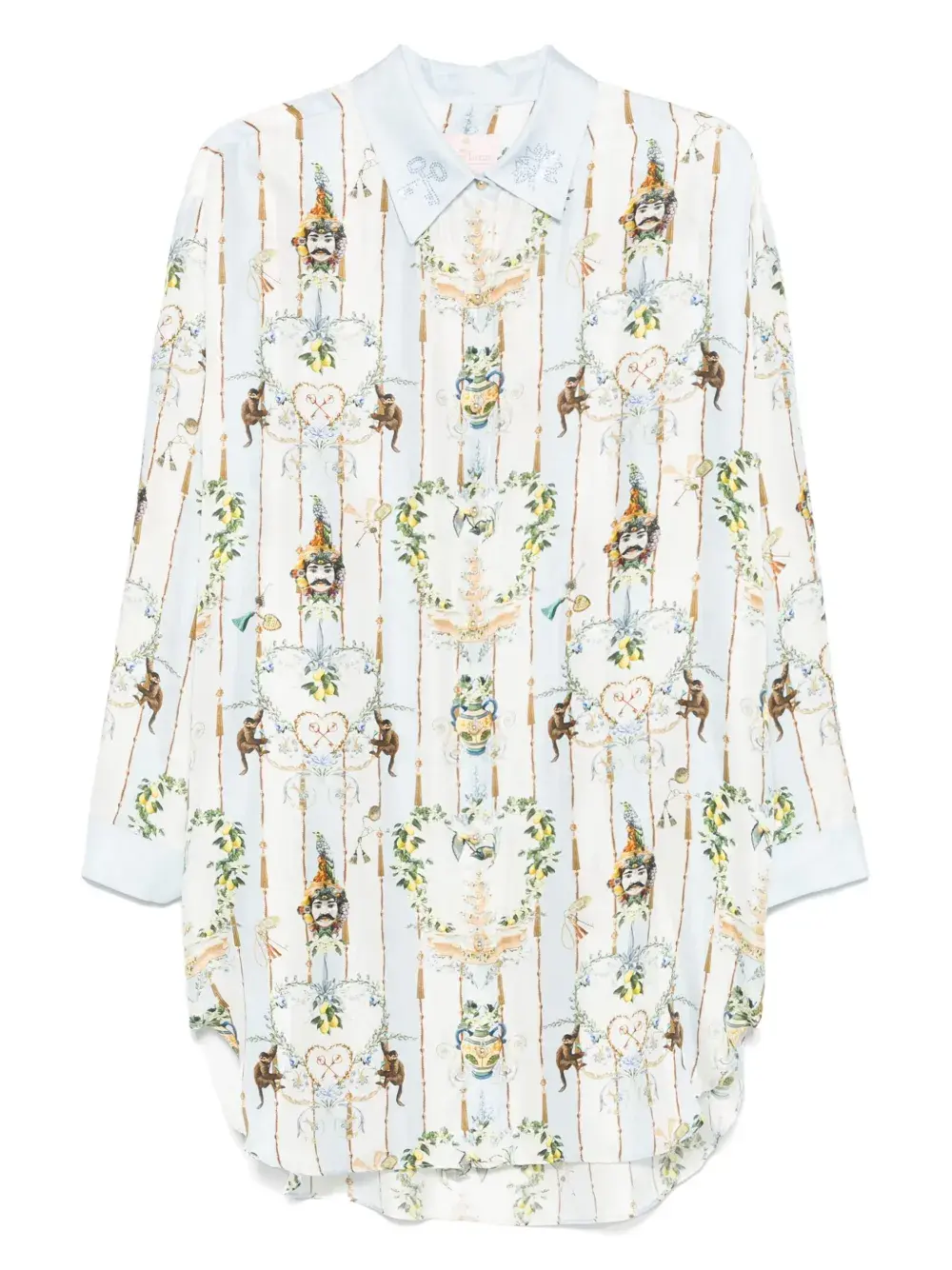 Шелковая рубашка с графичным принтом Camilla, синий
Шелковая рубашка с графичным принтом Camilla, синий