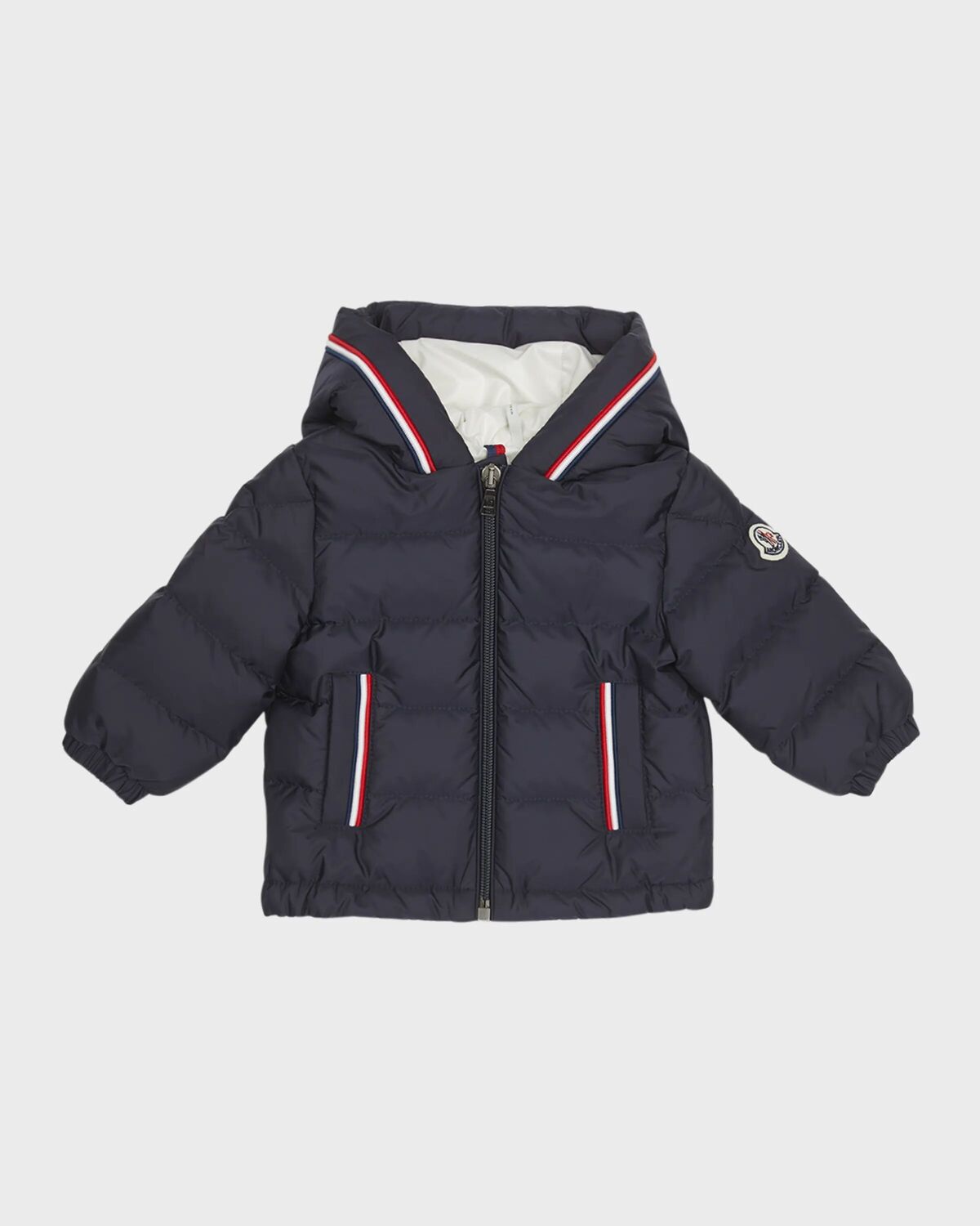 Пуховик Merary с тремя полосками для мальчика, размер 12M-3 Moncler, темно-синий