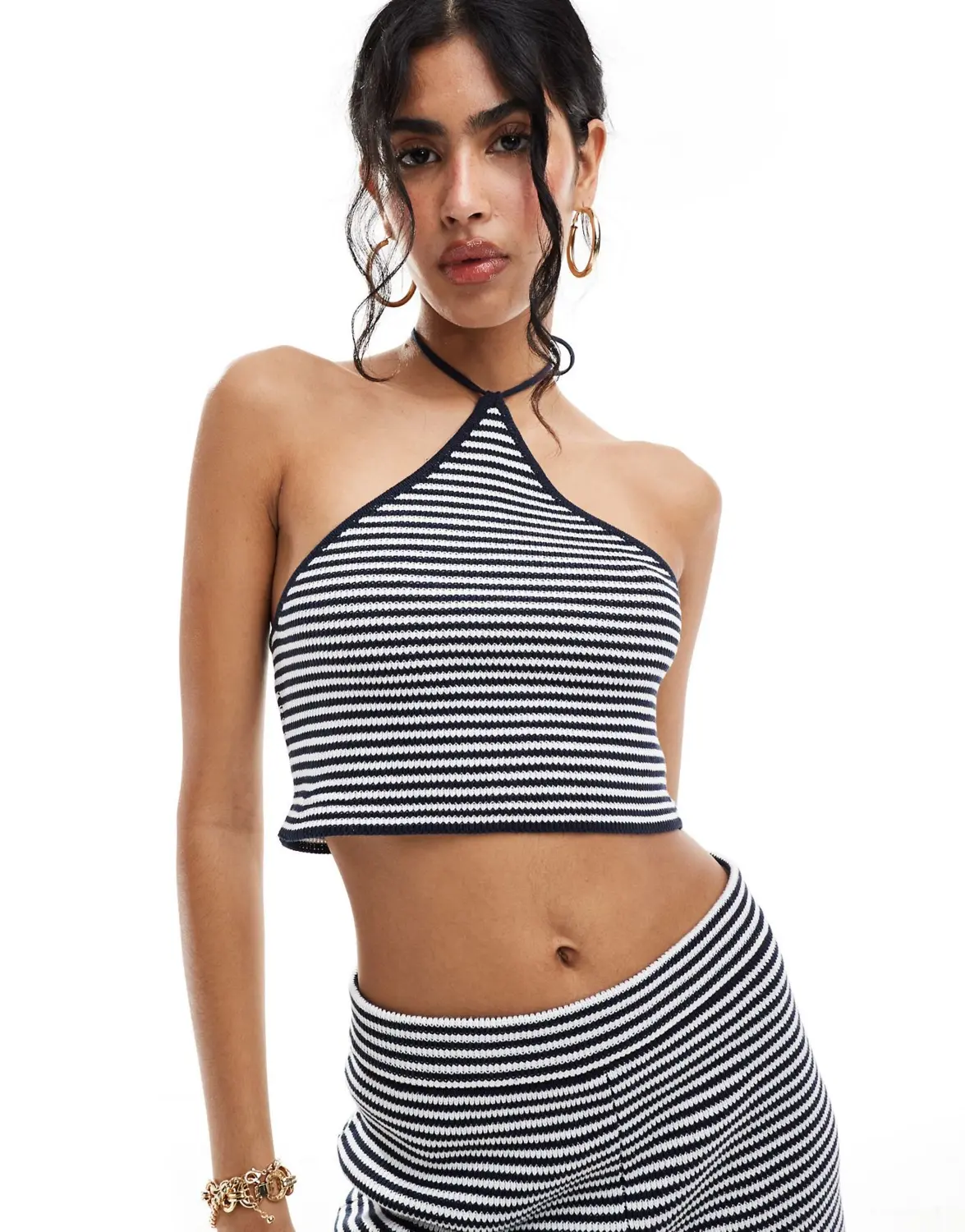 Топ Asos Design Knitted Halter Neck In Stripe Co-ord, темно-синий/белый
Топ Asos Design Knitted Halter Neck In Stripe Co-ord, темно-синий/белый