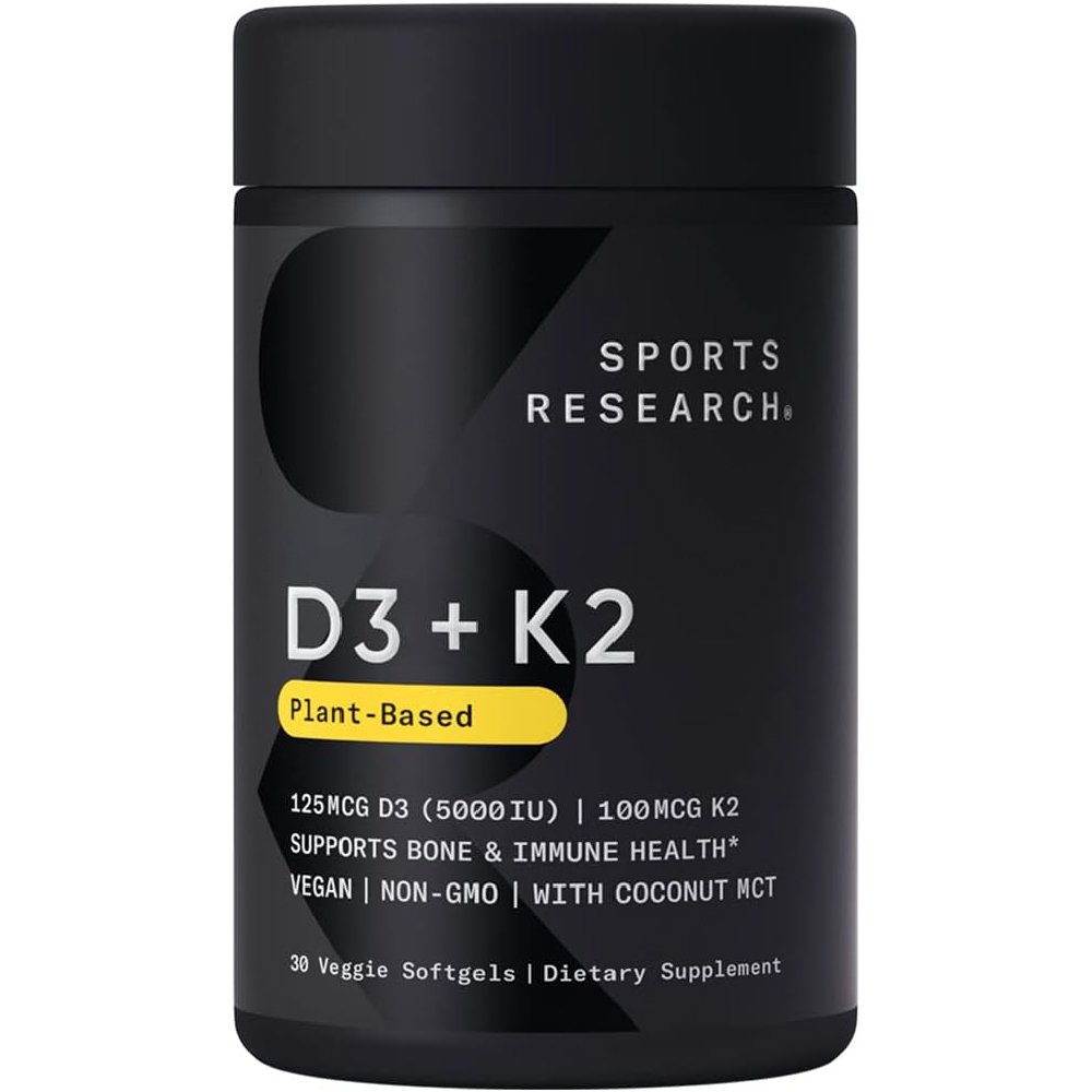 Витамины D3 + K2 Sports Research, 30 капсул
Витамины D3 + K2 Sports Research, 30 капсул