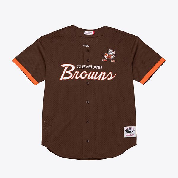 Мужская коричневая футболка Cleveland Browns Head Coach с сетчатыми вставками Mitchell & Ness
Мужская коричневая футболка Cleveland Browns Head Coach с сетчатыми вставками Mitchell & Ness