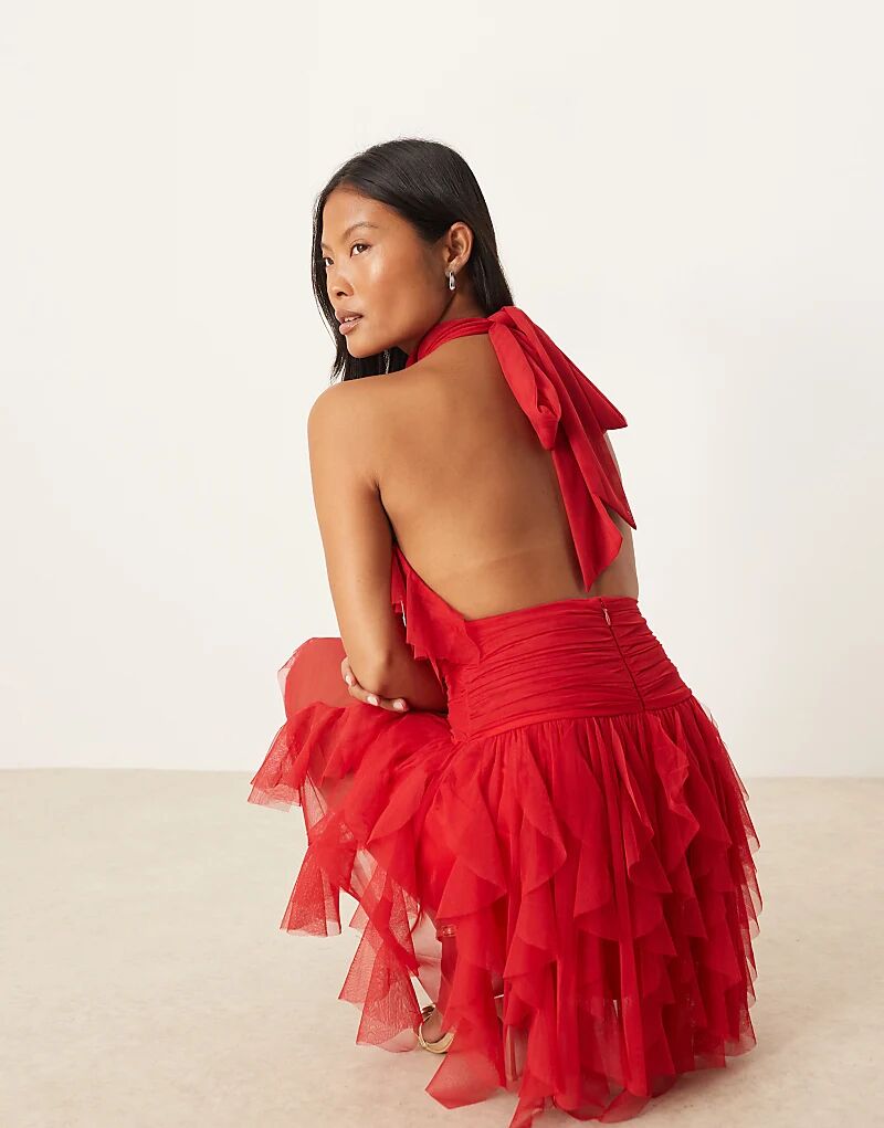 Мини-платье Lace & Beads Petite с оборками и драпировкой на шее красного цвета
Мини-платье Lace & Beads Petite с оборками и драпировкой на шее красного цвета