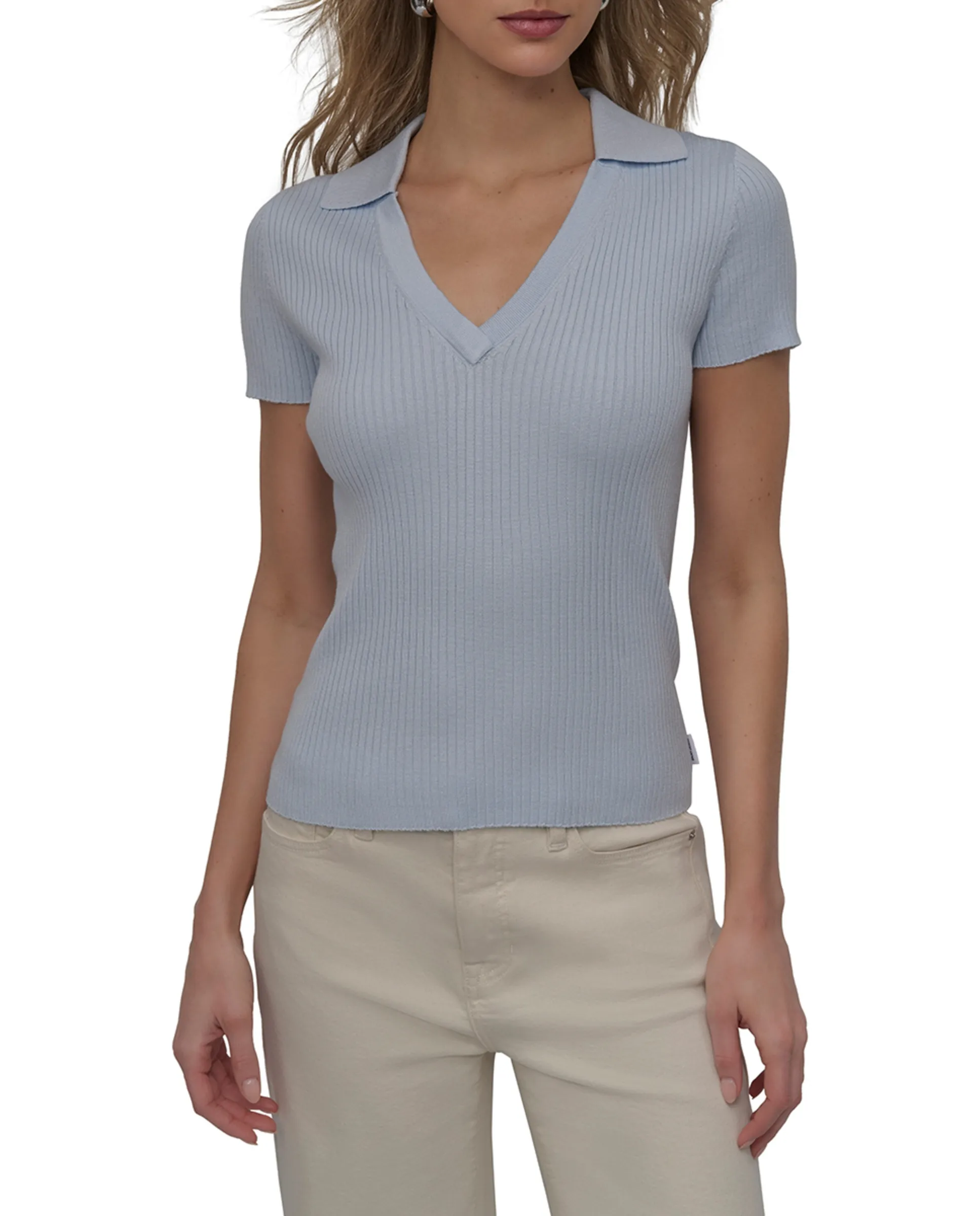 Женский топ с коротким рукавом и V-образным вырезом Dkny Jeans, светло-голубой
Женский топ с коротким рукавом и V-образным вырезом Dkny Jeans, светло-голубой