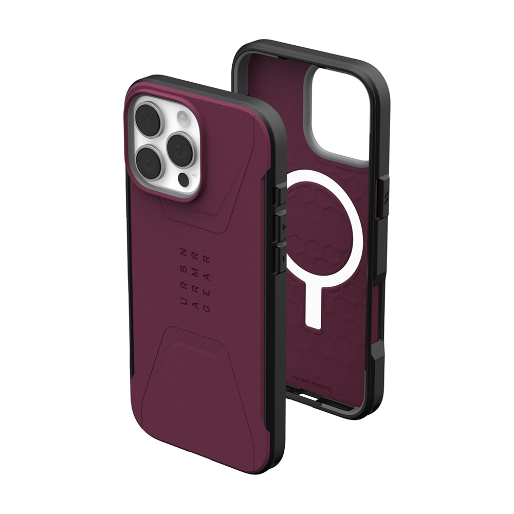 Чехол UAG Civilian для iPhone 16 Pro Max с MagSafe, Bordeaux, Красный, Чехол UAG Civilian для iPhone 16 Pro Max с MagSafe, Bordeaux
Чехол UAG Civilian для iPhone 16 Pro Max с MagSafe, Bordeaux, Красный, Чехол UAG Civilian для iPhone 16 Pro Max с MagSafe, Bordeaux