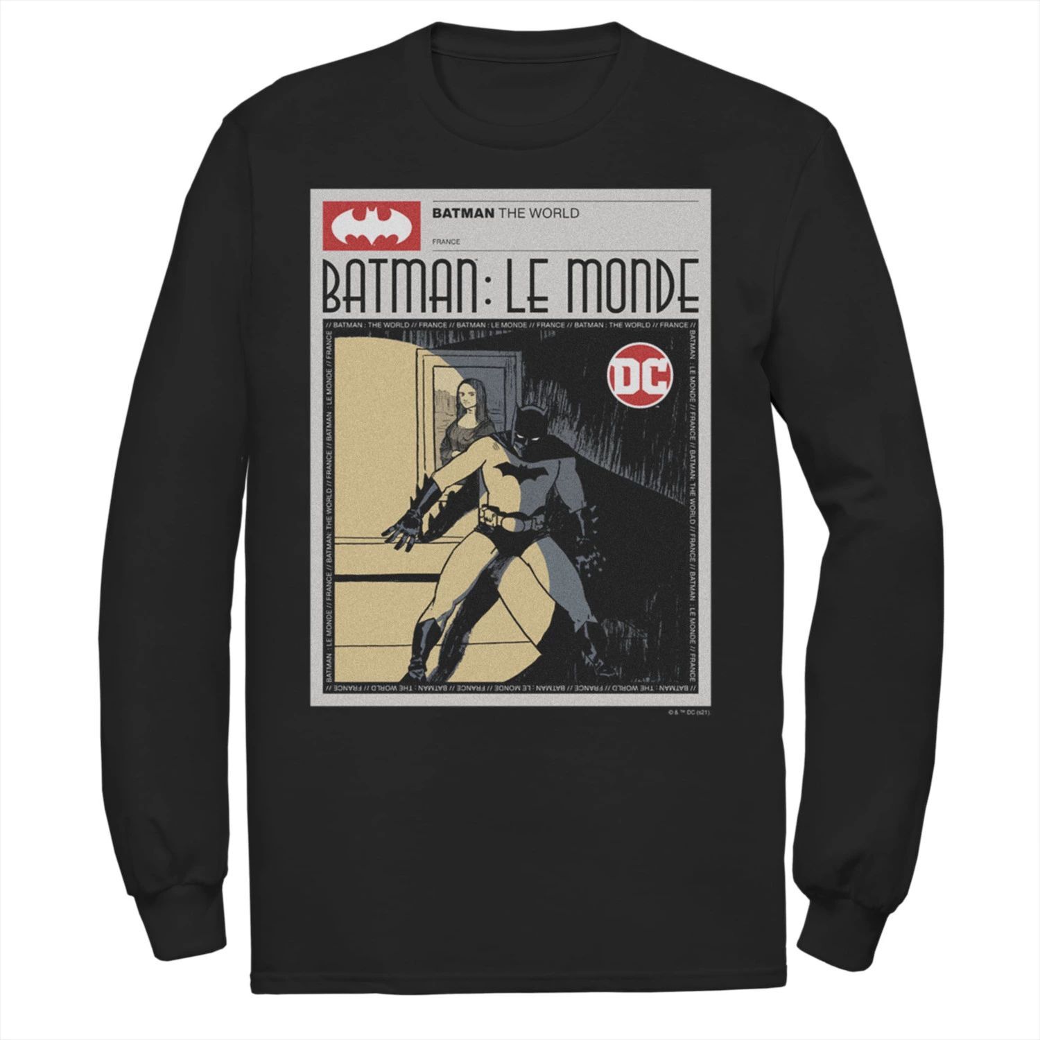 Мужская футболка с плакатом «Бэтмен: Le Monde France News» Licensed Character
Мужская футболка с плакатом «Бэтмен: Le Monde France News» Licensed Character