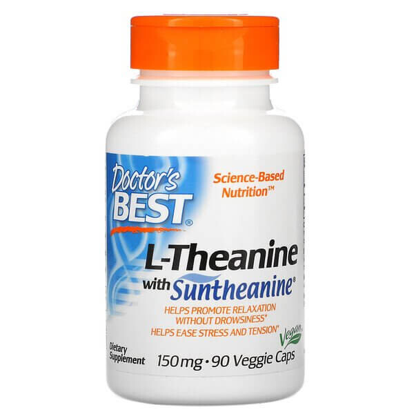 L-теанин с Suntheanine, Doctor's Best, 150 мг, 90 растительных капсул
L-теанин с Suntheanine, Doctor's Best, 150 мг, 90 растительных капсул