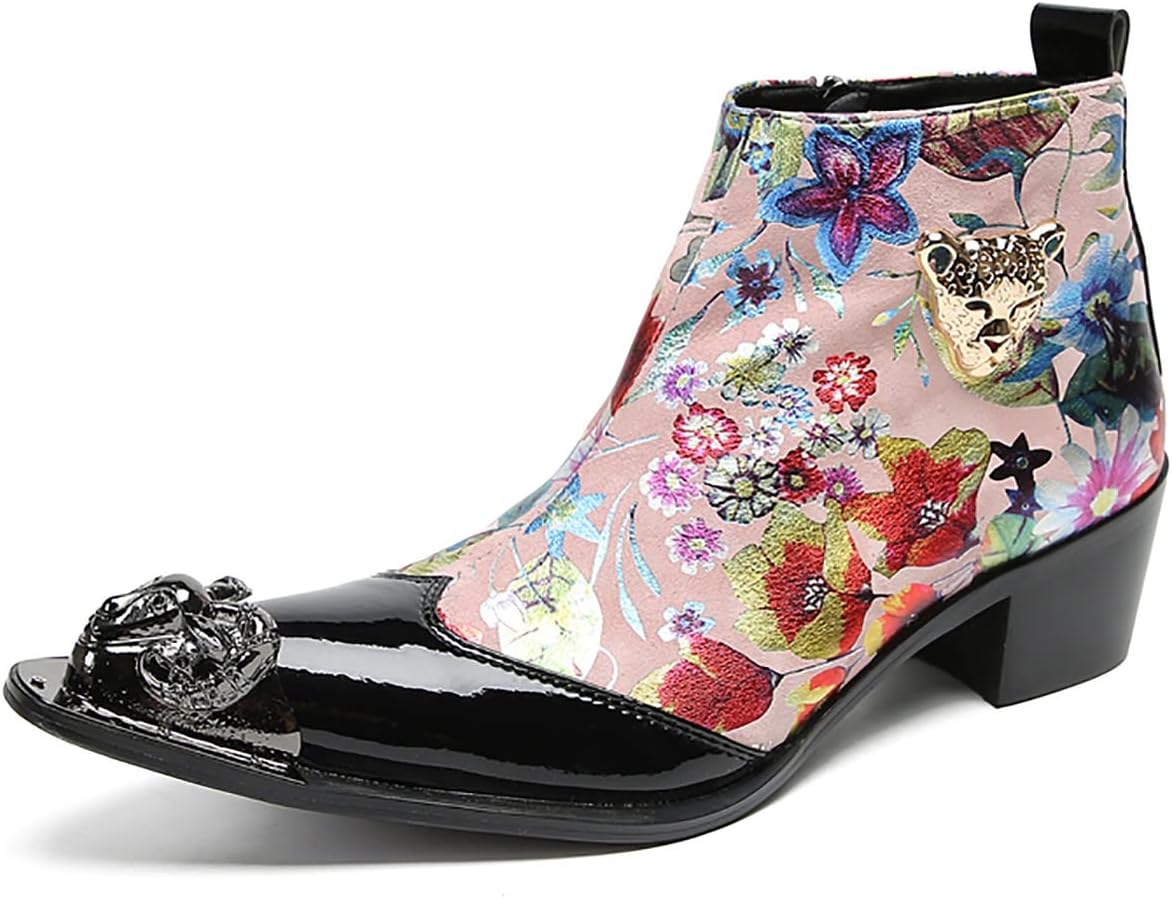 Мужские ботинки челси Santimon для вечеринок, повседневной носки, кожаные, с металлическим носком, ковбойские сапоги для мужчин, модные, с цветочным рисунком и головой льва, ручная работа, в стиле вестерн, розовый
Мужские ботинки челси Santimon для вечеринок, повседневной носки, кожаные, с металлическим носком, ковбойские сапоги для мужчин, модные, с цветочным рисунком и головой льва, ручная работа, в стиле вестерн, розовый