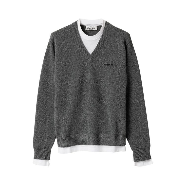Свитер Miu Miu Cashmere V-Neck Sweater, Slate Grey
Свитер Miu Miu Cashmere V-Neck Sweater, Slate Grey
