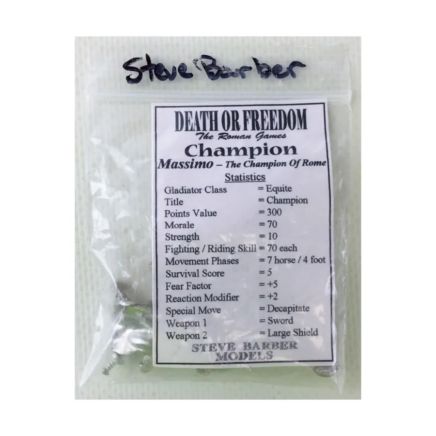 Чемпион - Массимо, Чемпион Рима, Death or Freedom (25mm)
Чемпион - Массимо, Чемпион Рима, Death or Freedom (25mm)