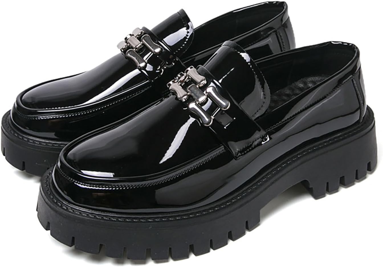 Мужские лаковые туфли с платформой на слипоне, с металлической отделкой, классический круглый носок, противоскользящая подошва, деловая и повседневная обувь Nxnbhsl, черный
Мужские лаковые туфли с платформой на слипоне, с металлической отделкой, классический круглый носок, противоскользящая подошва, деловая и повседневная обувь Nxnbhsl, черный