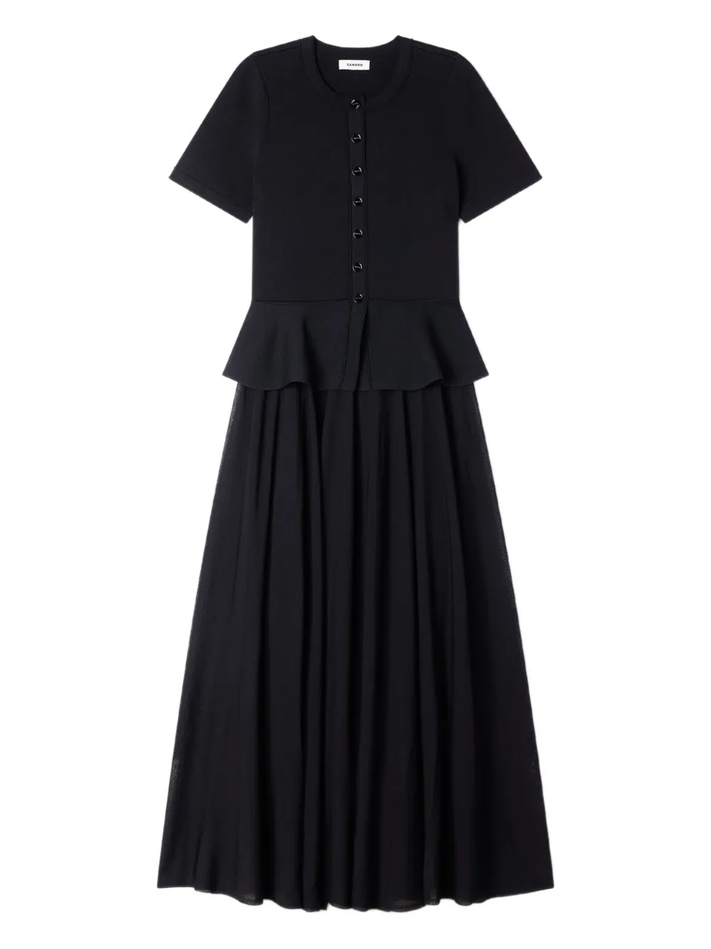Приталенное вязаное платье на пуговицах Sandro, черный
Приталенное вязаное платье на пуговицах Sandro, черный