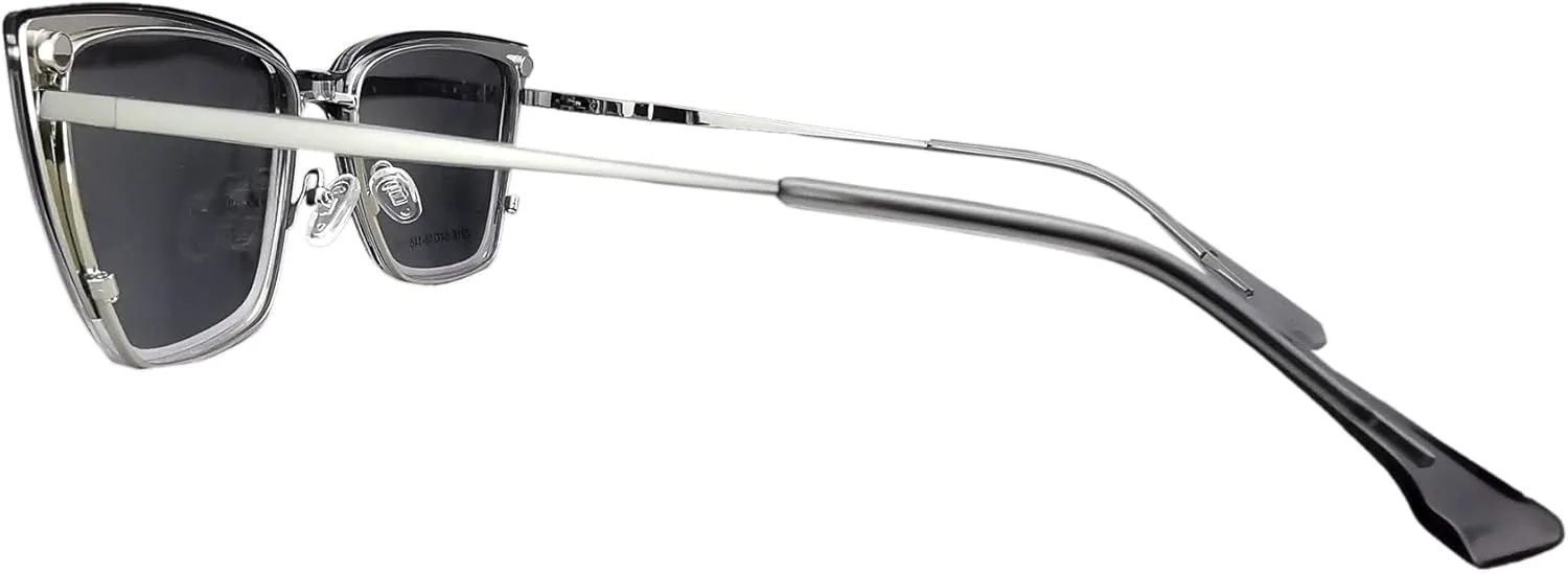 Очки Circleperson Cat Eye Magnet 2 в 1 поляризованные солнцезащитные очки с зажимом для женщин, размер 54-18-146, металлические пружинные шарниры, Gray/Silver
Очки Circleperson Cat Eye Magnet 2 в 1 поляризованные солнцезащитные очки с зажимом для женщин, размер 54-18-146, металлические пружинные шарниры, Gray/Silver