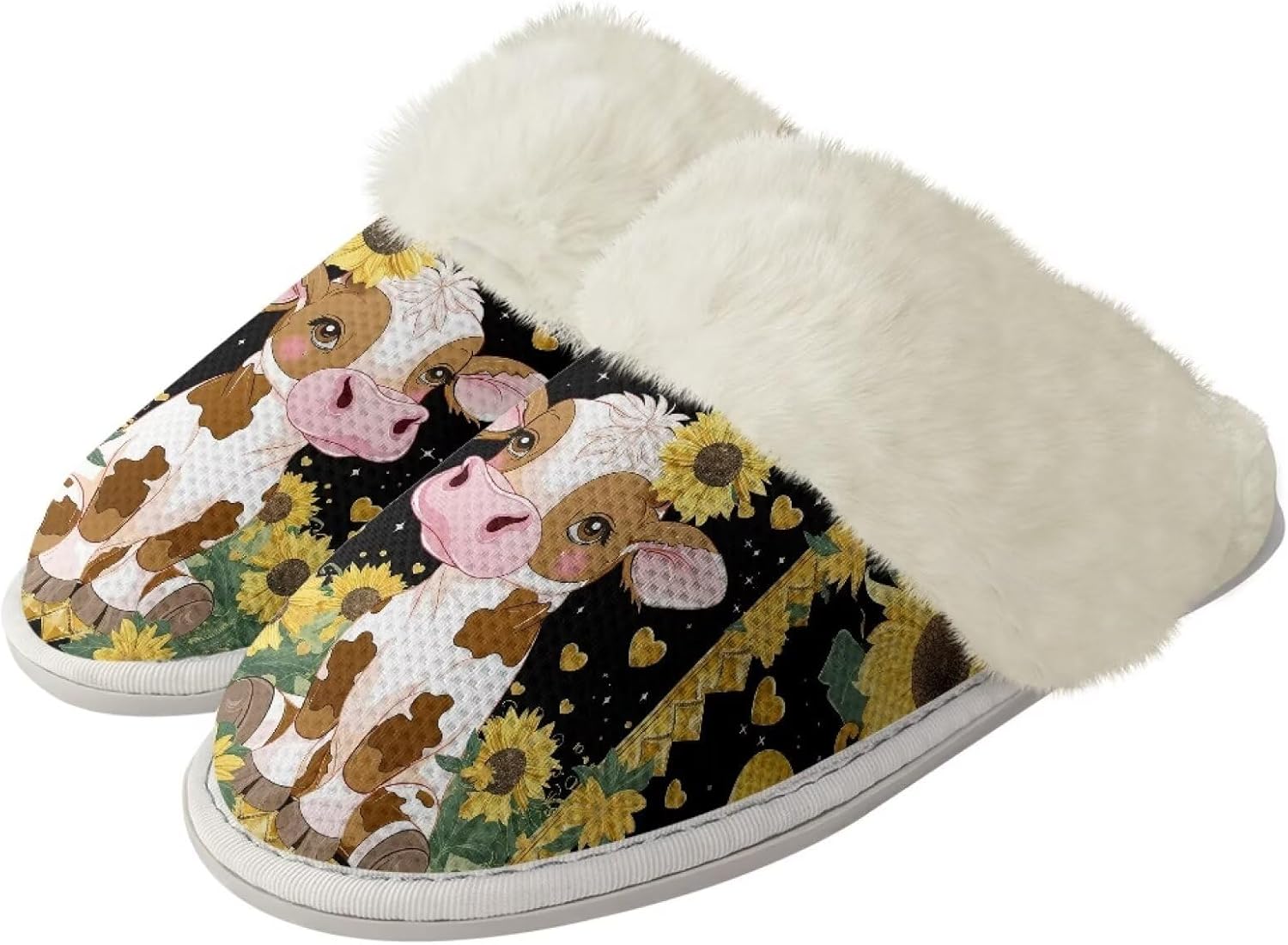 Домашние тапочки для мужчин и женщин, зимние теплые тапочки на плоской подошве, мягкие плюшевые, закрытый носок, домашняя обувь с резиновой подошвой против скольжения для спа и ванной Watdotory, Sunflower Cow
Домашние тапочки для мужчин и женщин, зимние теплые тапочки на плоской подошве, мягкие плюшевые, закрытый носок, домашняя обувь с резиновой подошвой против скольжения для спа и ванной Watdotory, Sunflower Cow