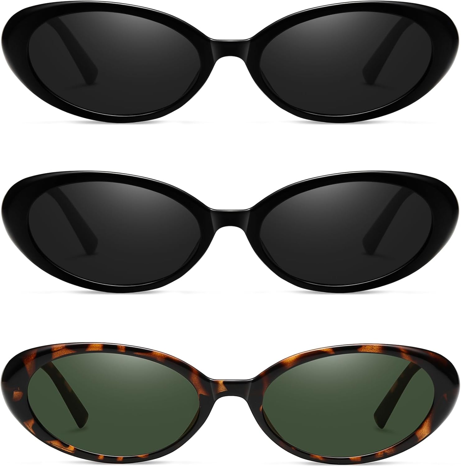 Винтажные овальные солнцезащитные очки для женщин, модные, в маленькой оправе, в стиле ретро 90-х, защита от УФ-излучения UV400 MUNSADE, (3 Pack) Black+black+leopard Frame Green Lens
Винтажные овальные солнцезащитные очки для женщин, модные, в маленькой оправе, в стиле ретро 90-х, защита от УФ-излучения UV400 MUNSADE, (3 Pack) Black+black+leopard Frame Green Lens