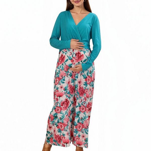 Женское платье для беременных с длинным рукавом и цветочным принтом, V-образный вырез и запах Anna-Kaci
Женское платье для беременных с длинным рукавом и цветочным принтом, V-образный вырез и запах Anna-Kaci