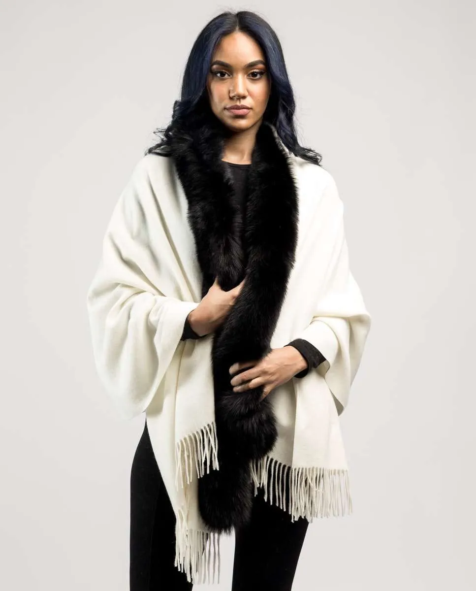 Женская шерстяная куртка с отделкой из лисы De La Roca, белый 
Женская шерстяная куртка с отделкой из лисы De La Roca, белый