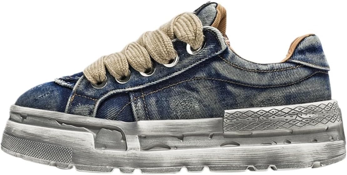 Винтажные джинсовые кроссовки для мужчин с мягкой подошвой на платформе для повседневных прогулок, путешествий и повседневной ношения, с оверсайз-хлопковыми шнурками, изношенной подошвой и дышащей подкладкой Ctkvbmeoi, синий
Винтажные джинсовые кроссовки для мужчин с мягкой подошвой на платформе для повседневных прогулок, путешествий и повседневной ношения, с оверсайз-хлопковыми шнурками, изношенной подошвой и дышащей подкладкой Ctkvbmeoi, синий