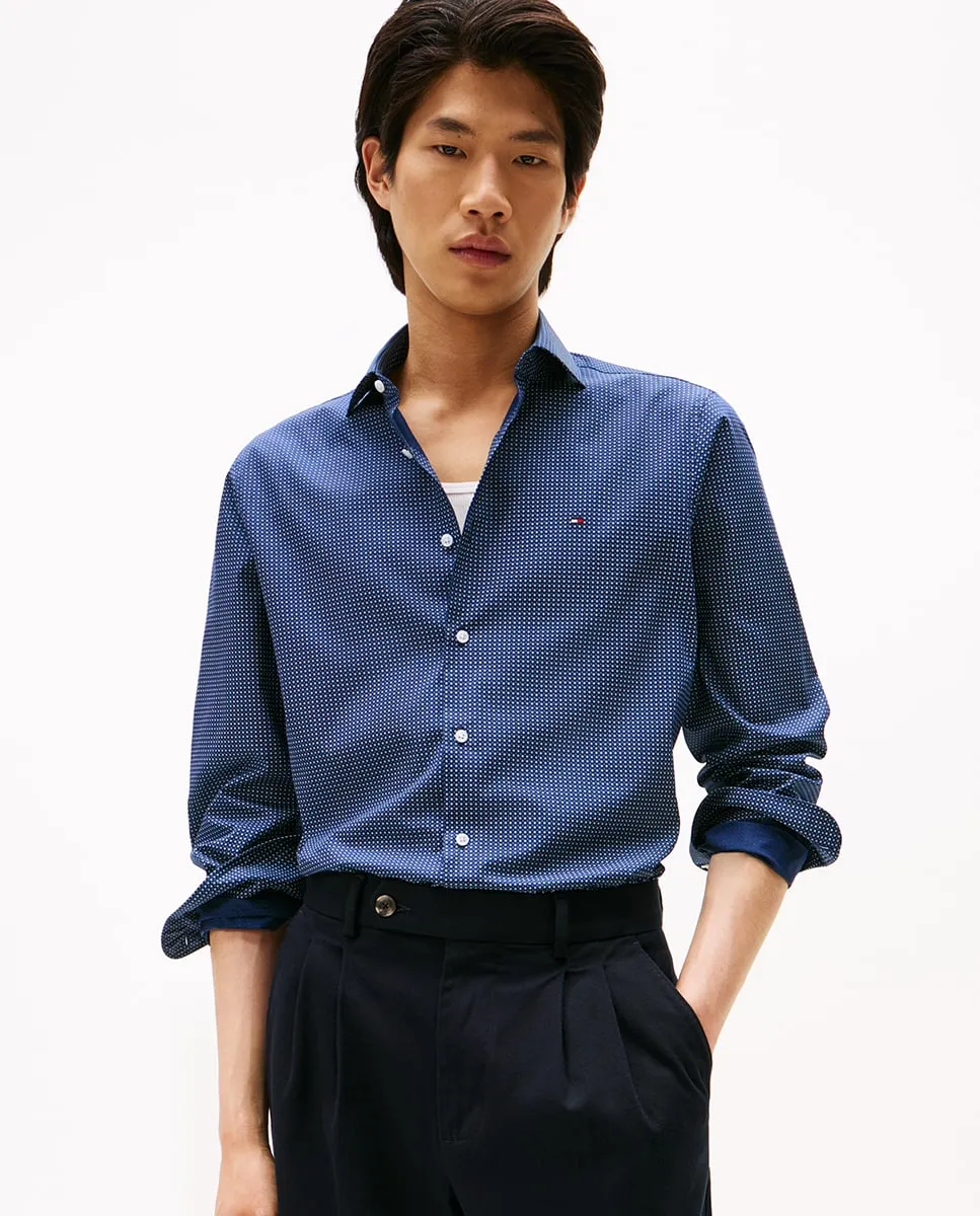 Мужская рубашка с принтом, облегающая посадка Tommy Hilfiger, темно-синий
Мужская рубашка с принтом, облегающая посадка Tommy Hilfiger, темно-синий