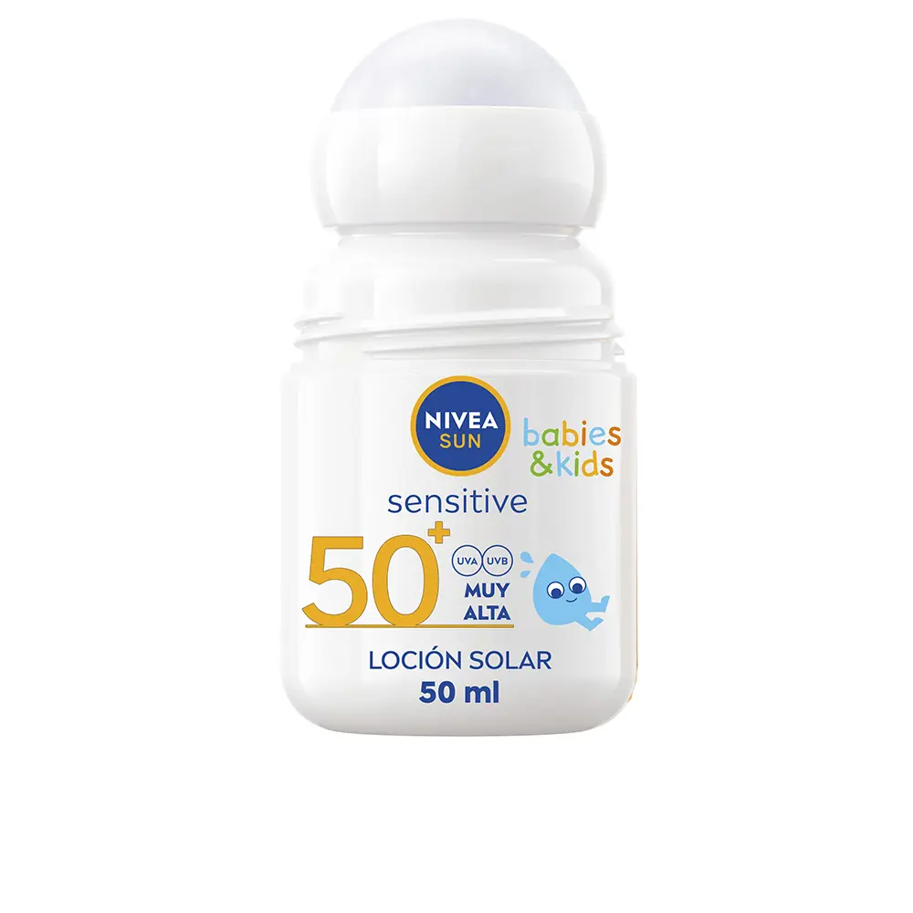 Солнцезащитный крем Sun babies&kids loción solar roll-on spf50+ Nivea, 50 мл. 
Солнцезащитный крем Sun babies&kids loción solar roll-on spf50+ Nivea, 50 мл.