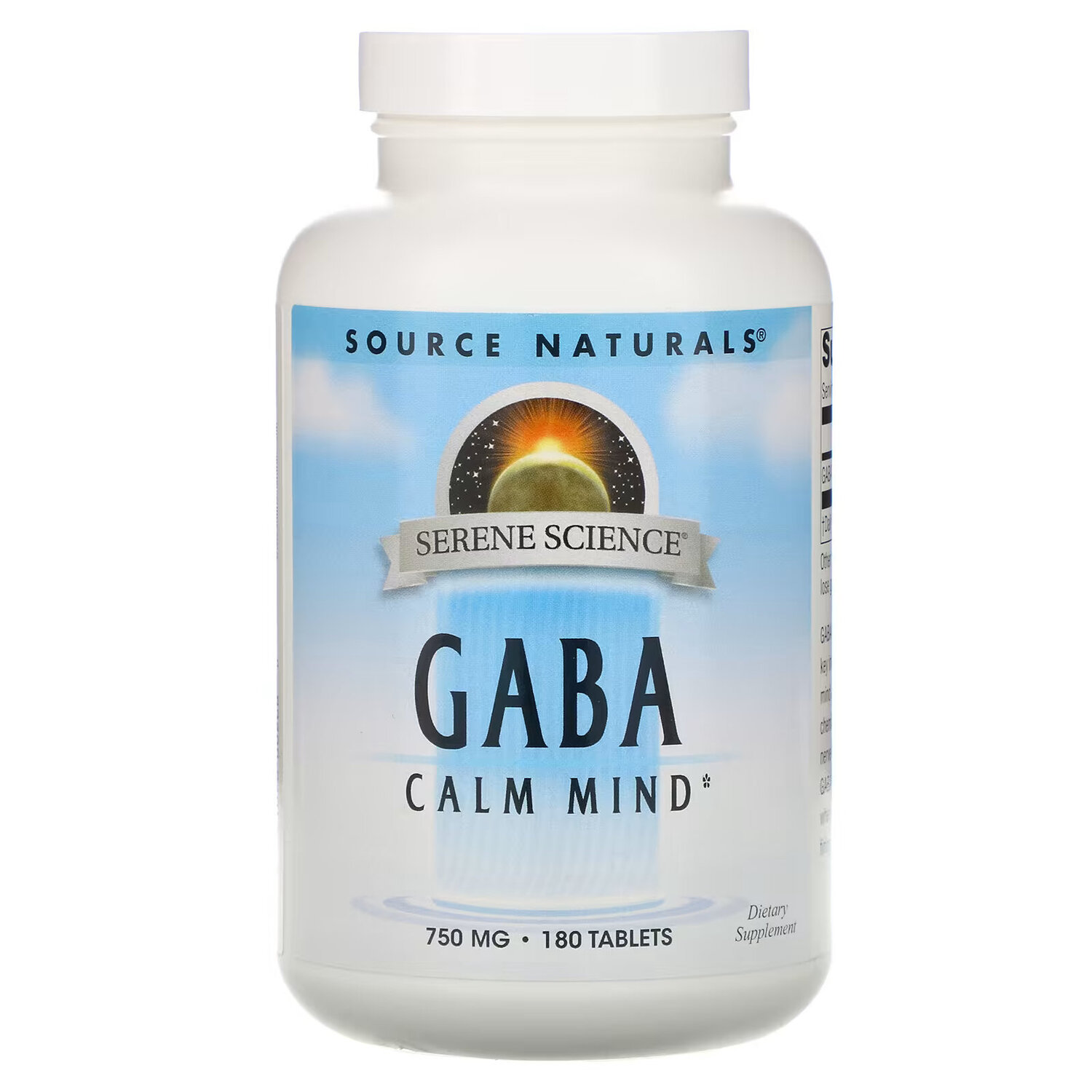 Source Naturals, GABA Calm Mind, ГАМК, 750 мг, 180 таблеток
Source Naturals, GABA Calm Mind, ГАМК, 750 мг, 180 таблеток