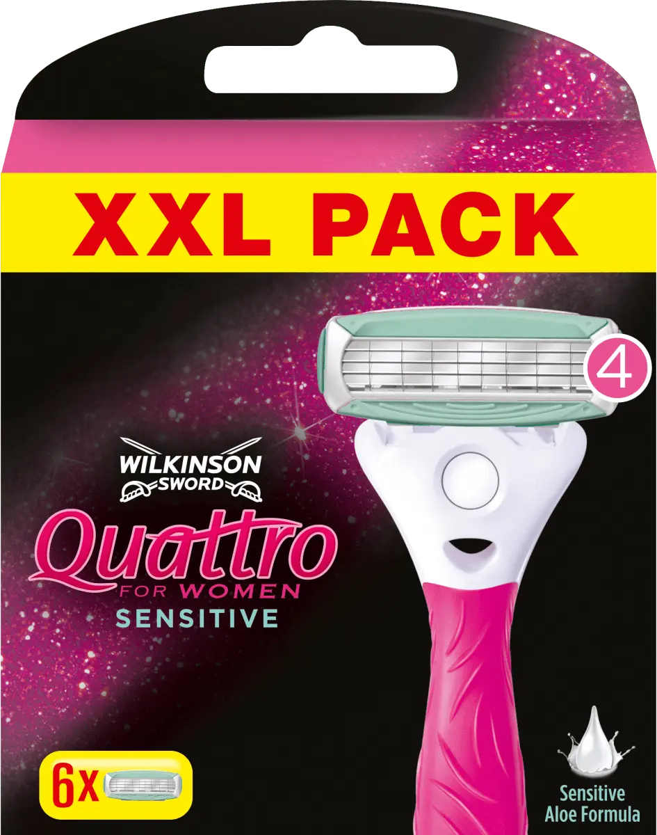 Бритвенные лезвия Quattro для чувствительных женщин 6 шт. WILKINSON SWORD
Бритвенные лезвия Quattro для чувствительных женщин 6 шт. WILKINSON SWORD