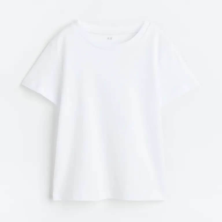 Хлопковая футболка H&M, белый
Хлопковая футболка H&M, белый