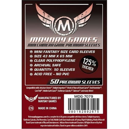 Чехол для карточек Mayday Premium Mini Chimera 50X Card Sleeves 43 X 65Mm Mayday Games
Чехол для карточек Mayday Premium Mini Chimera 50X Card Sleeves 43 X 65Mm Mayday Games