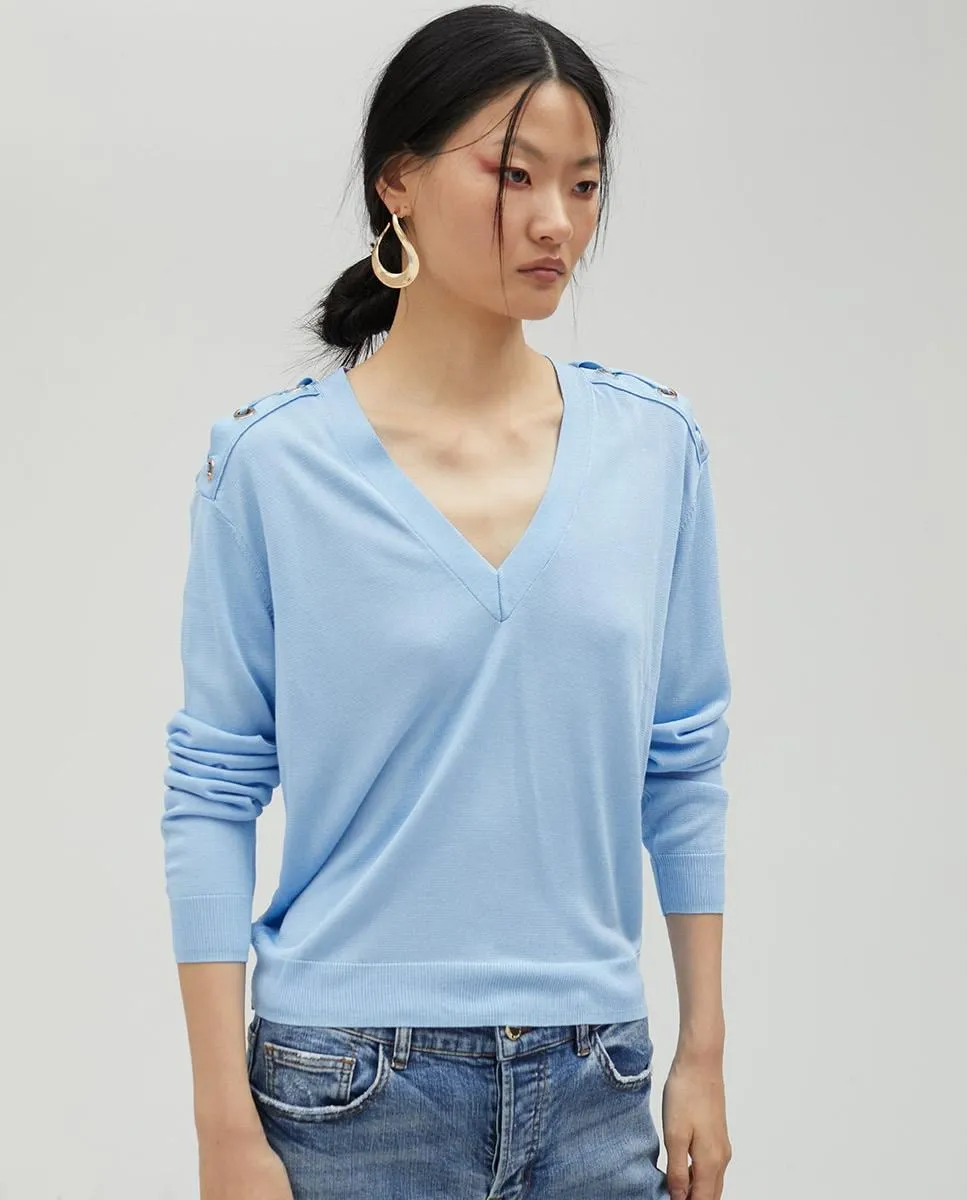 Женский свитер с V-образным вырезом Lola Casademunt, синий
Женский свитер с V-образным вырезом Lola Casademunt, синий