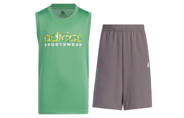 Детская повседневная спортивная одежда Adidas, зеленый и серый
Детская повседневная спортивная одежда Adidas, зеленый и серый