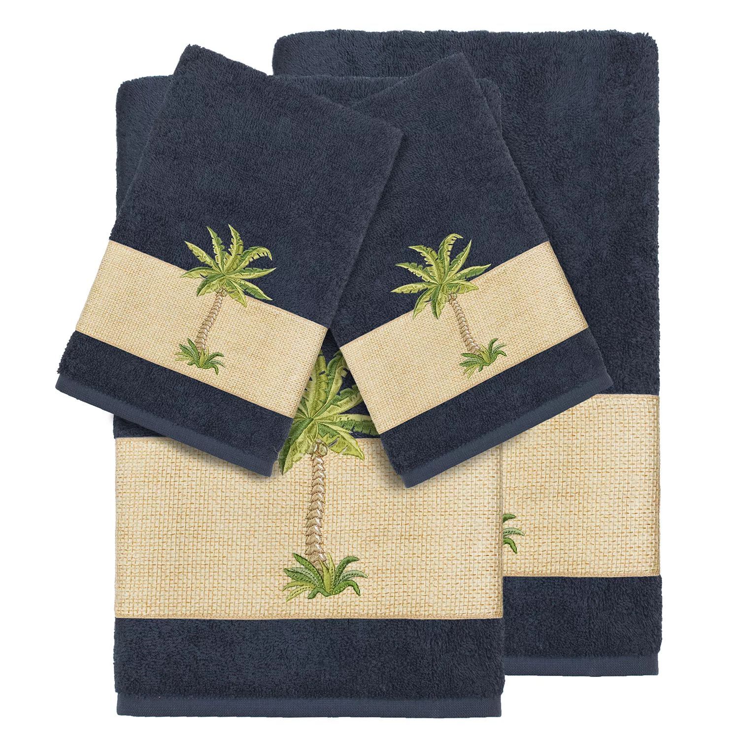 Linum Home Textiles Набор из 4 банных полотенец с украшением Colton, темно-синий
Linum Home Textiles Набор из 4 банных полотенец с украшением Colton, темно-синий