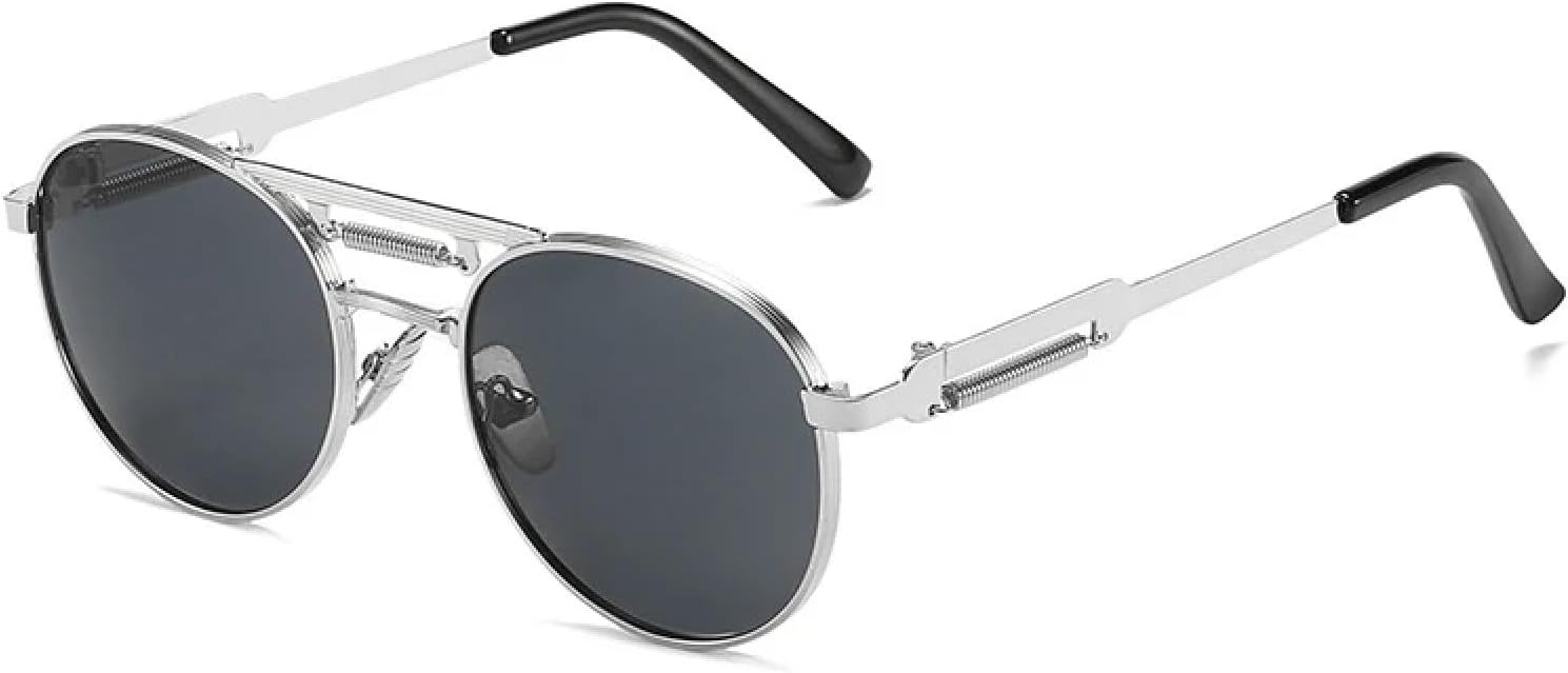 Ретро-металлические панк круглые солнцезащитные очки для женщин, модные, с прозрачными линзами и зеркальной защитой, защита от УФ-излучения UV400, трендовые для мужчин, весна TVTBBVV, Silver Grey
Ретро-металлические панк круглые солнцезащитные очки для женщин, модные, с прозрачными линзами и зеркальной защитой, защита от УФ-излучения UV400, трендовые для мужчин, весна TVTBBVV, Silver Grey