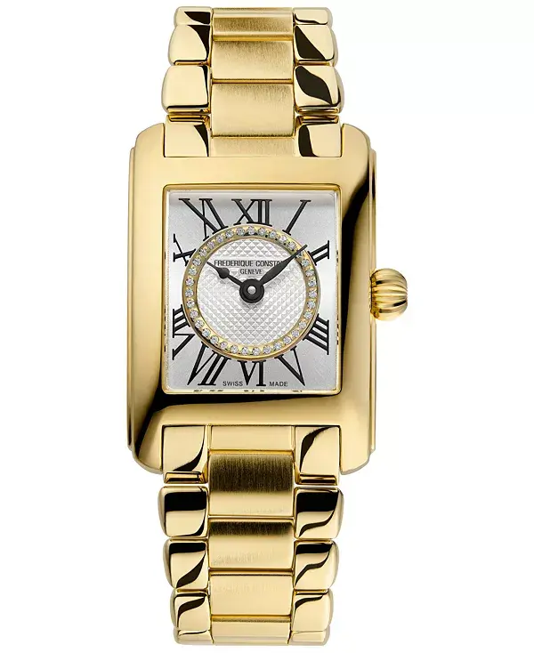 Женские швейцарские часы с бриллиантами Carree (1/20 карата) на браслете из нержавеющей стали золотистого оттенка, 23 мм Frederique Constant, gold-tone
Женские швейцарские часы с бриллиантами Carree (1/20 карата) на браслете из нержавеющей стали золотистого оттенка, 23 мм Frederique Constant, gold-tone