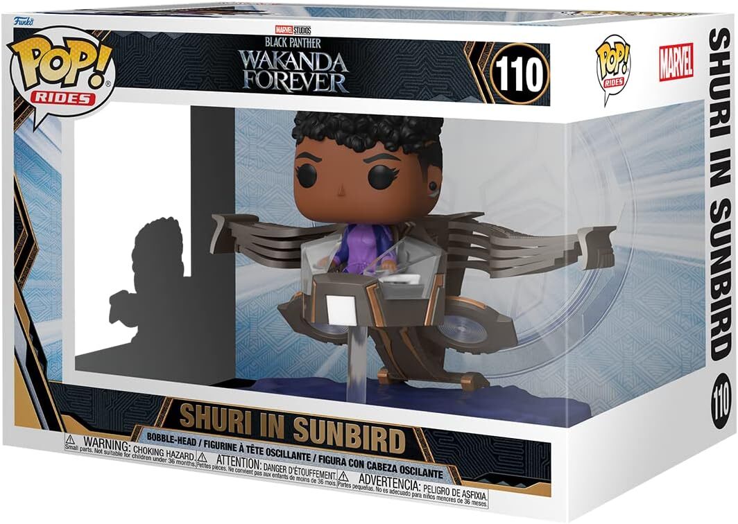 Фигурка Funko Pop! Rides Super Deluxe: Marvel: Black Panther: Wakanda Forever - Shuri in Sunbird
Фигурка Funko Pop! Rides Super Deluxe: Marvel: Black Panther: Wakanda Forever - Shuri in Sunbird