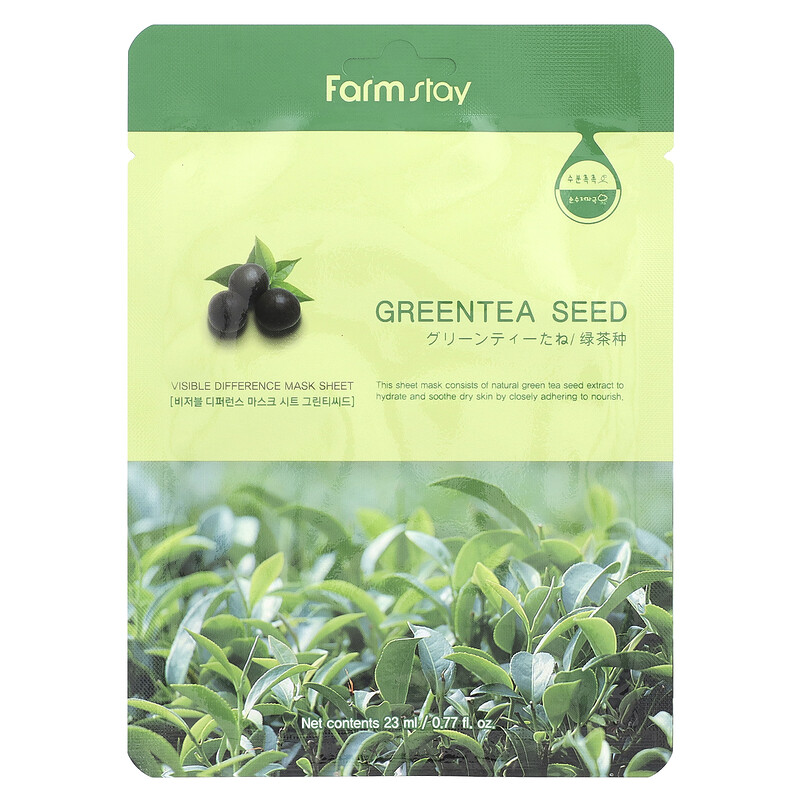 Farmstay, Visible Difference Beauty Тканевая маска, семена зеленого чая, 1 шт., 23 мл (0,77 жидк. унц.)
Farmstay, Visible Difference Beauty Тканевая маска, семена зеленого чая, 1 шт., 23 мл (0,77 жидк. унц.)