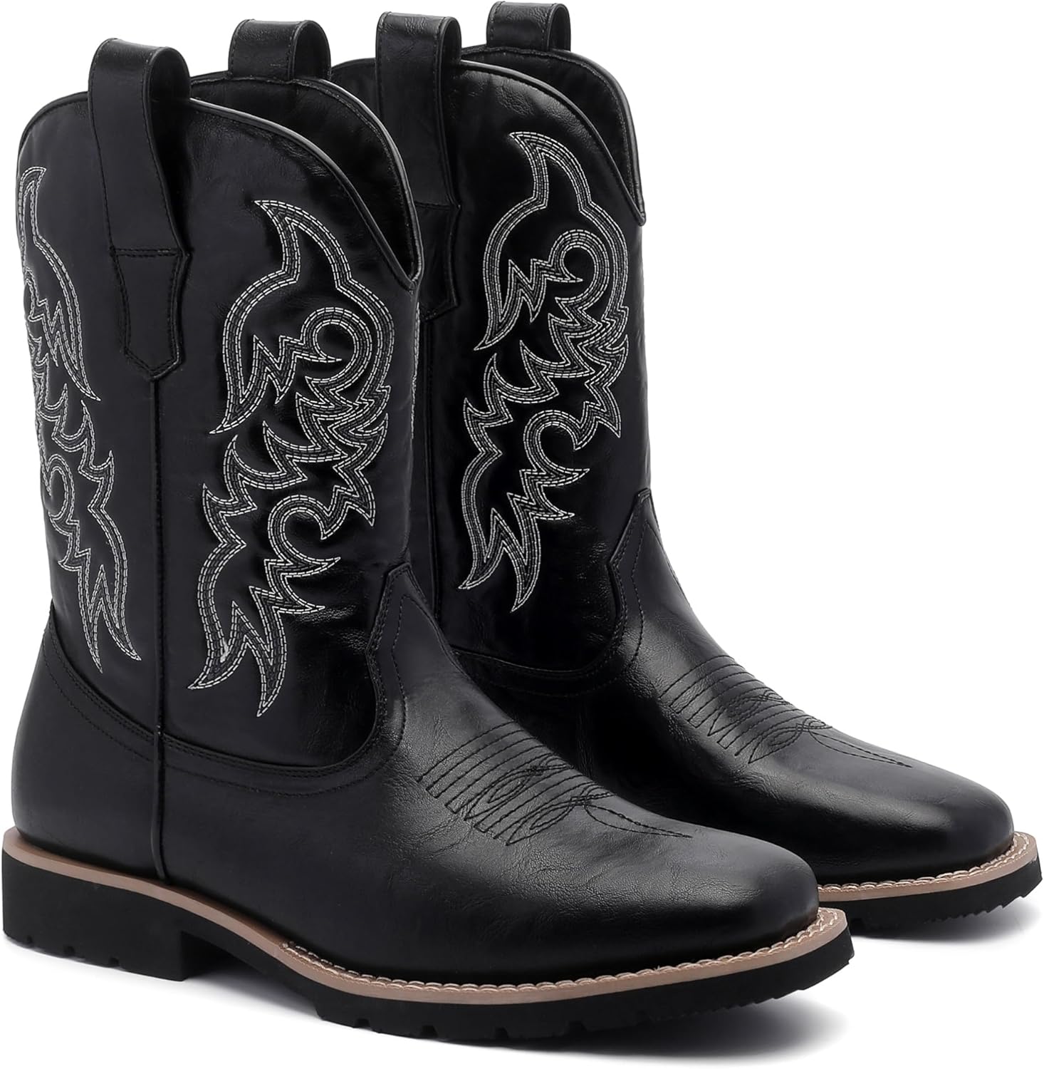 Мужские ковбойские ботинки из искусственной кожи с вышивкой, западного стиля, квадратный носок, противоскользящая подошва и комфортная посадка Gutouge, черный
Мужские ковбойские ботинки из искусственной кожи с вышивкой, западного стиля, квадратный носок, противоскользящая подошва и комфортная посадка Gutouge, черный