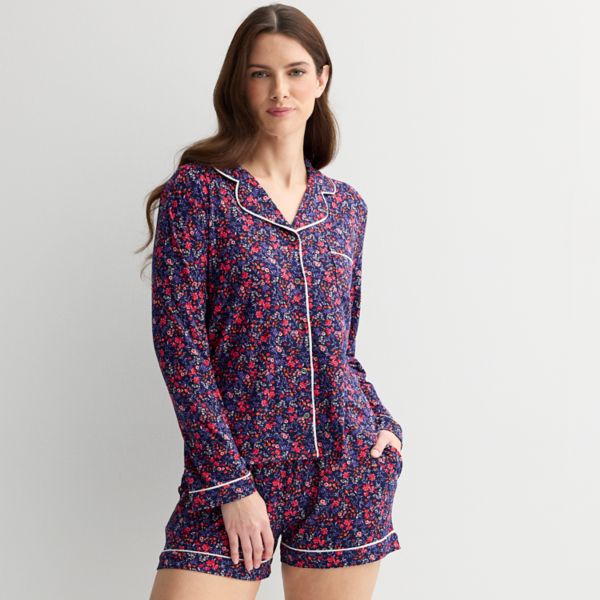 Женский уютный комплект из двух предметов: пижамный топ с длинными рукавами и пижамные шорты Draper James, цвет navy field flower
Женский уютный комплект из двух предметов: пижамный топ с длинными рукавами и пижамные шорты Draper James, цвет navy field flower