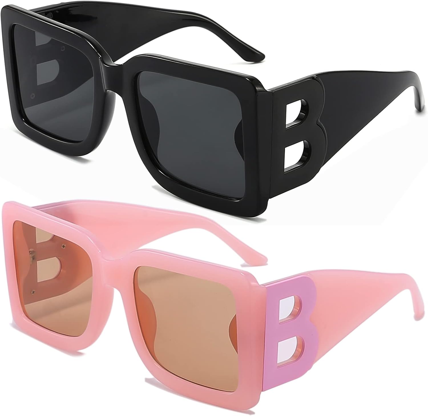 PORADAY Модные большие квадратные солнцезащитные очки для женщин и мужчин, стильные, черная толстая оправа, роскошные дизайнерские солнцезащитные очки в современной крупной оправе, Two Pack (Black/Black+pink)
PORADAY Модные большие квадратные солнцезащитные очки для женщин и мужчин, стильные, черная толстая оправа, роскошные дизайнерские солнцезащитные очки в современной крупной оправе, Two Pack (Black/Black+pink)