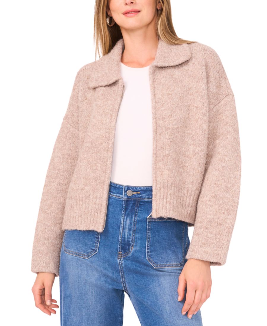Женский кардиган с воротником и застежкой-молнией Vince Camuto, Sugar Maple
Женский кардиган с воротником и застежкой-молнией Vince Camuto, Sugar Maple