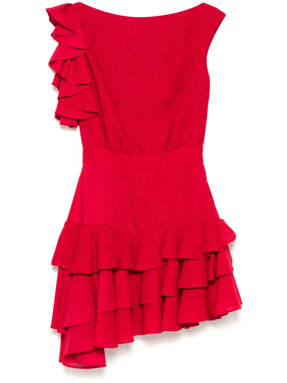 Короткое платье с оборками Saiid Kobeisy, красный 
Короткое платье с оборками Saiid Kobeisy, красный